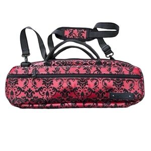 BEAUMONT C-Foot Flute Bag Case 18”x 5”x 2” Burgundy & Black